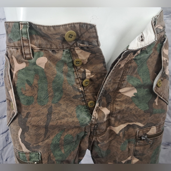 French Connection FCUK Men's Cargo Jean Shorts Vintage Y2K Camo Sz 30 Actual 32 - Picture 5 of 13